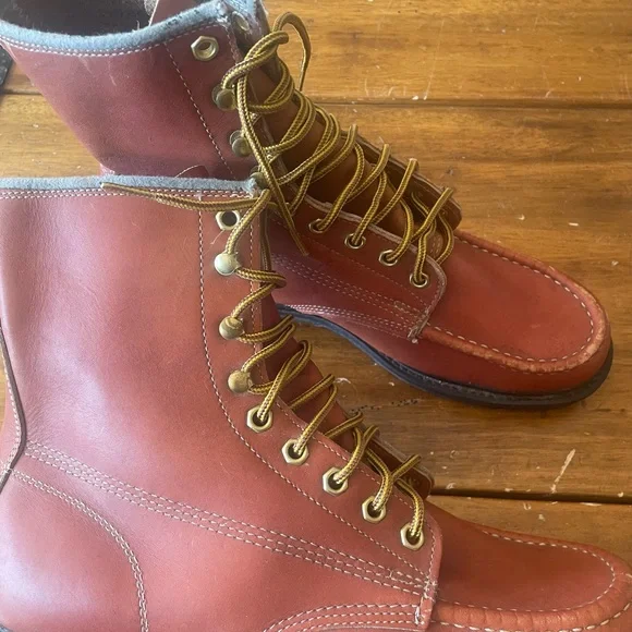 Vintage Wearmaster Sears USA Motorcycle Indy Biker Work Boots Brown Leather 11